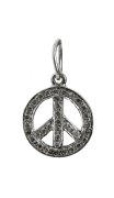 Peace Sign Charm Silver